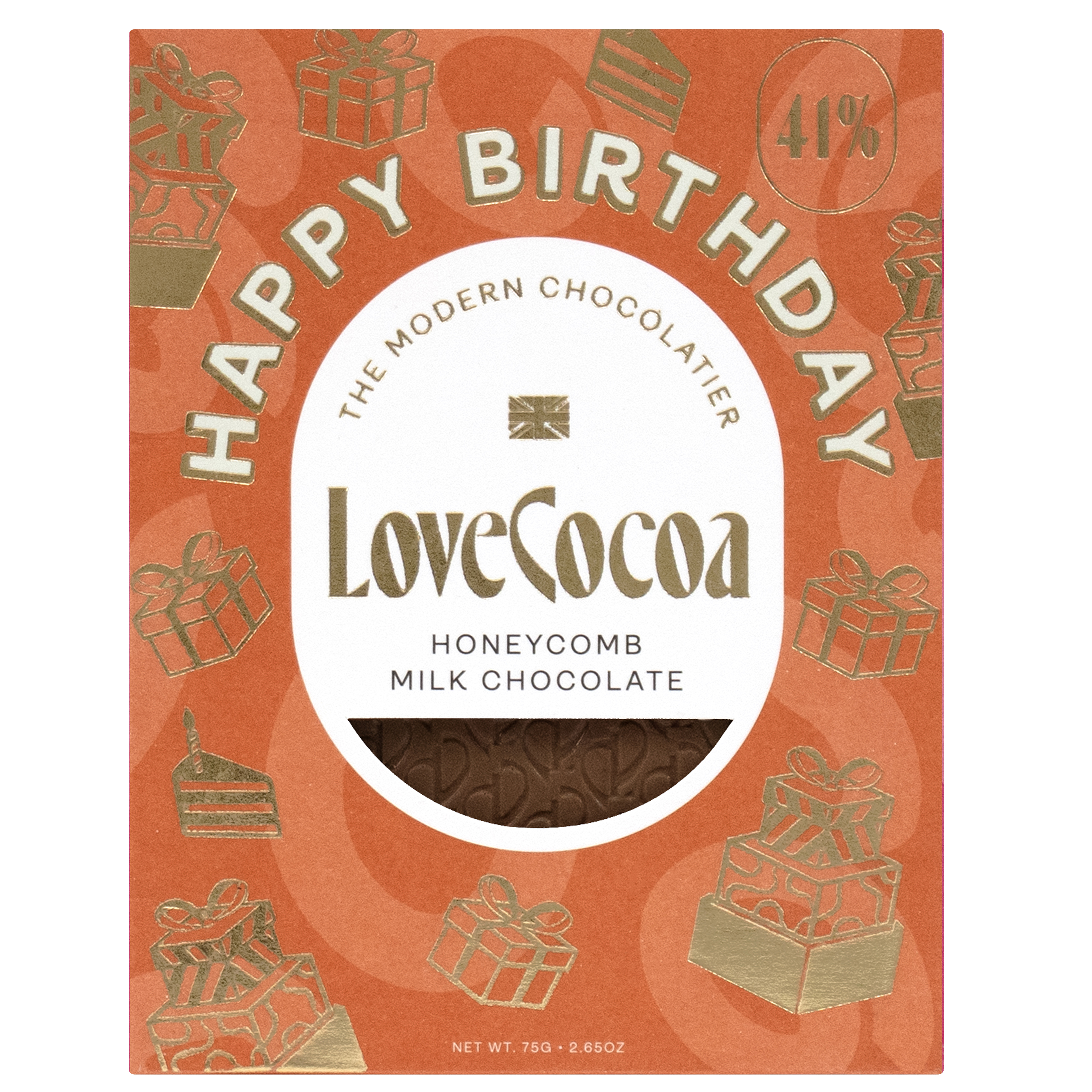 Milk Chocolate Honeycomb - Happy Birthday