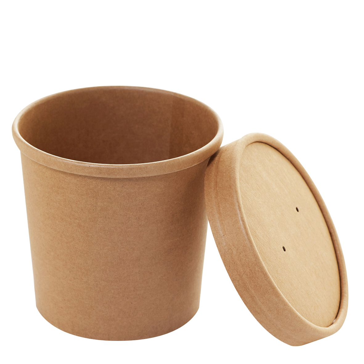 Soup Cup Kraft Paper with PLA Coating* + Lid, 12 oz.