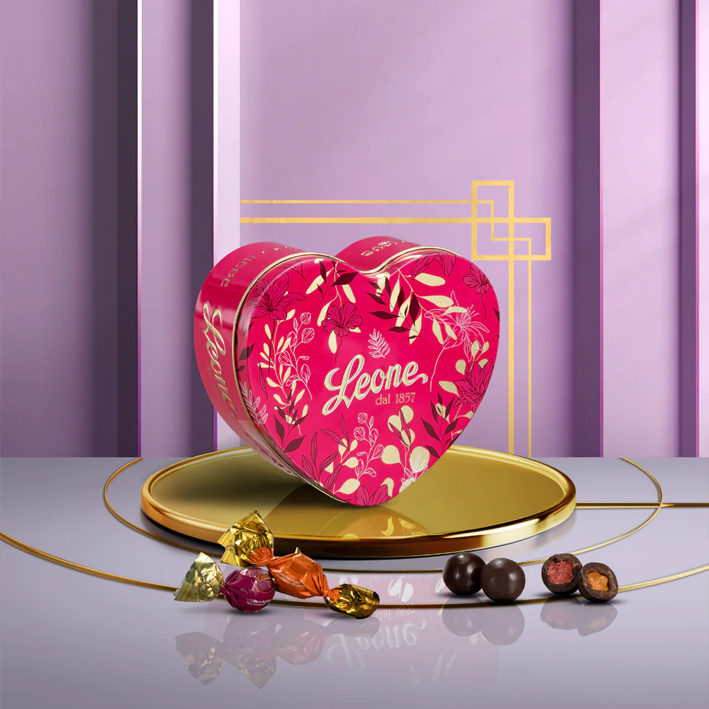 Choc Coated Jellies Gift Box Heart Tin