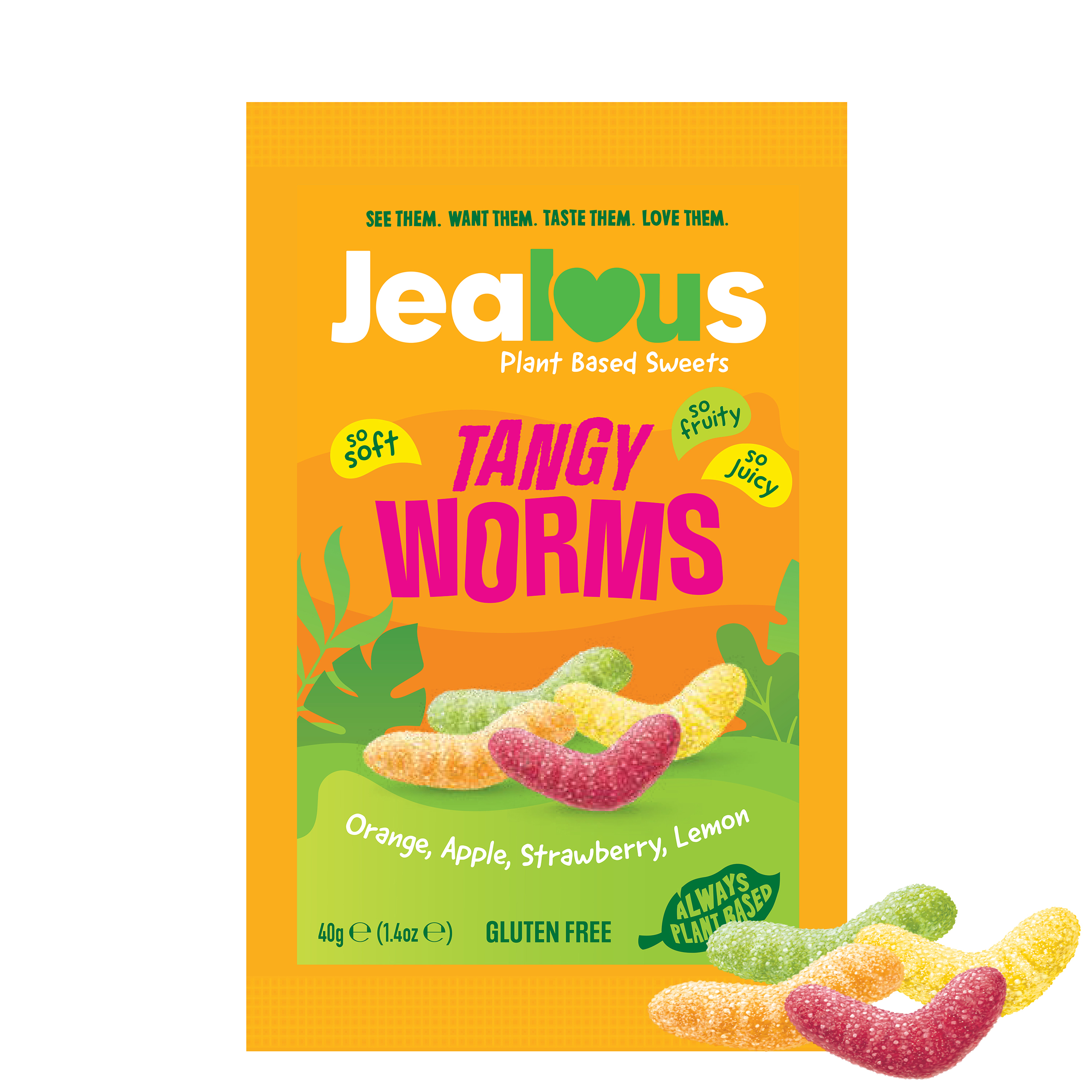 Vegan Fruit Gum Tangy Worms