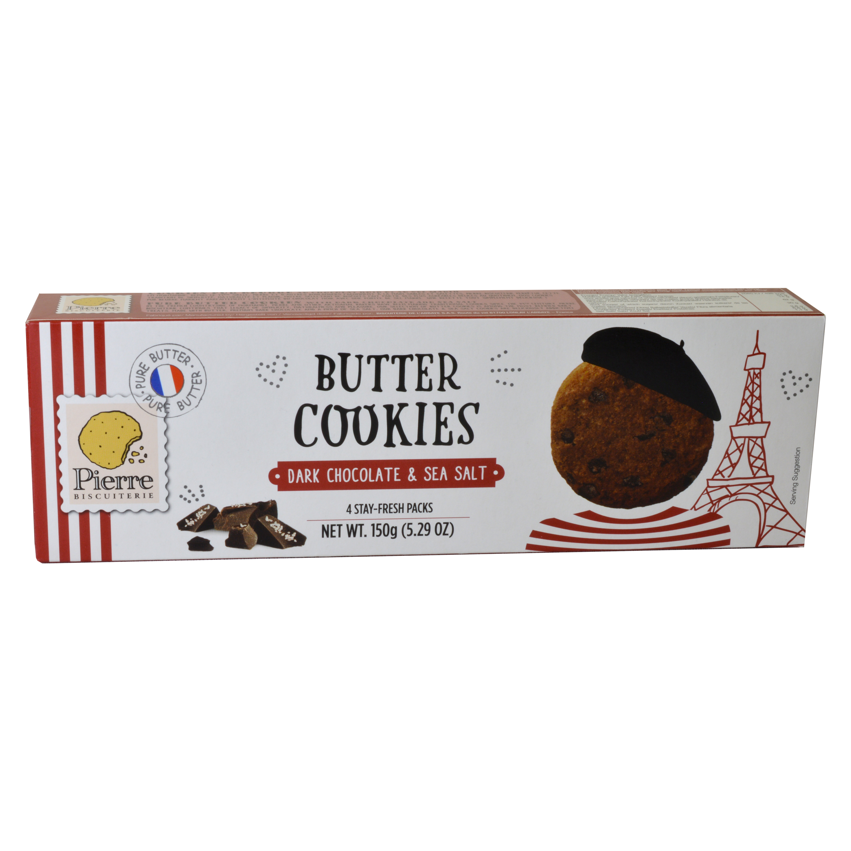 French Butter Cookies Dark Choc & Sea Salt