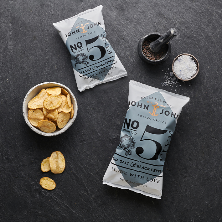 No. 5 Crisps Sea Salt & Black Pepper