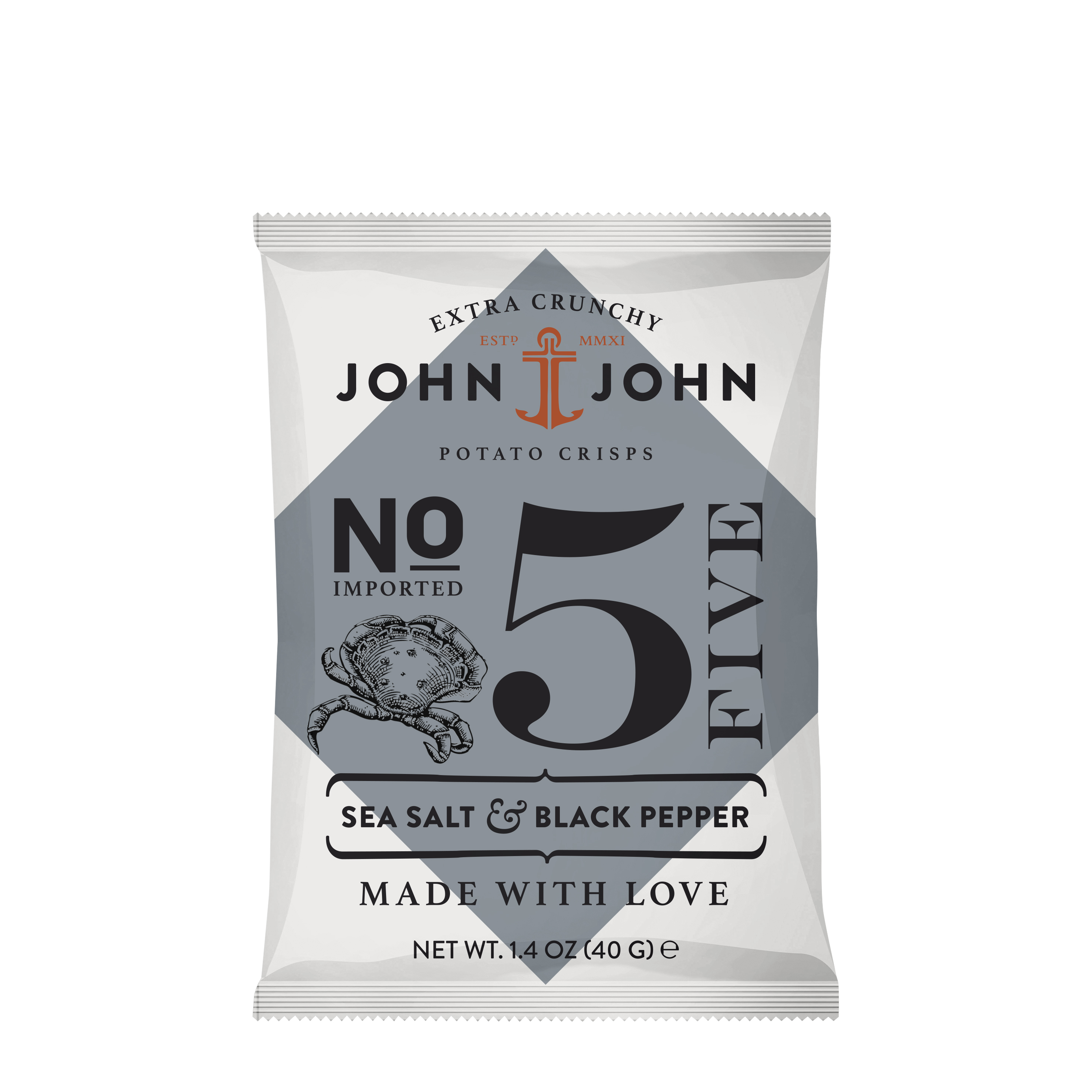 No. 5 Crisps Sea Salt & Black Pepper