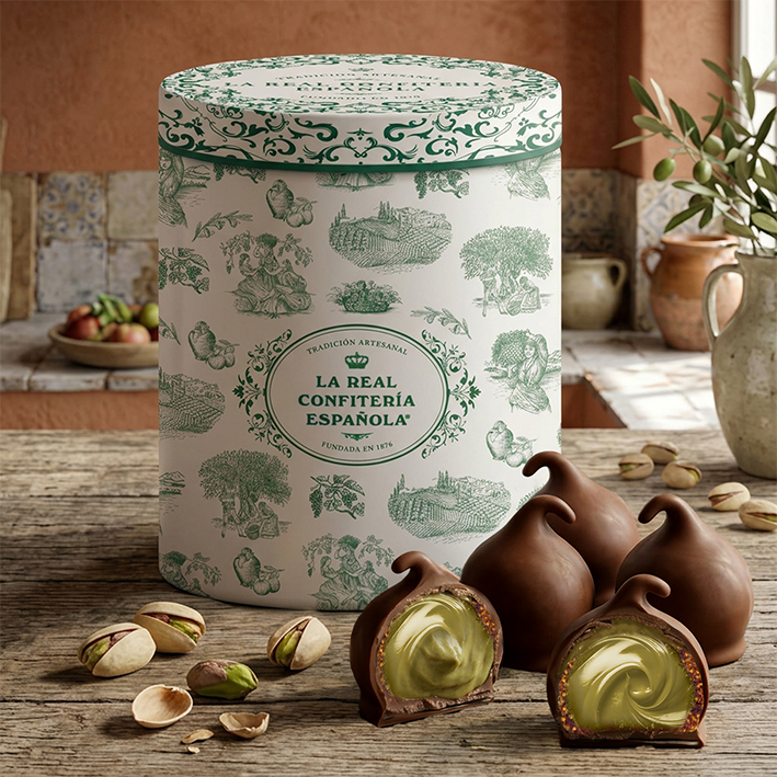 Figs Dark Chocolate Pistacchio Praline Tin