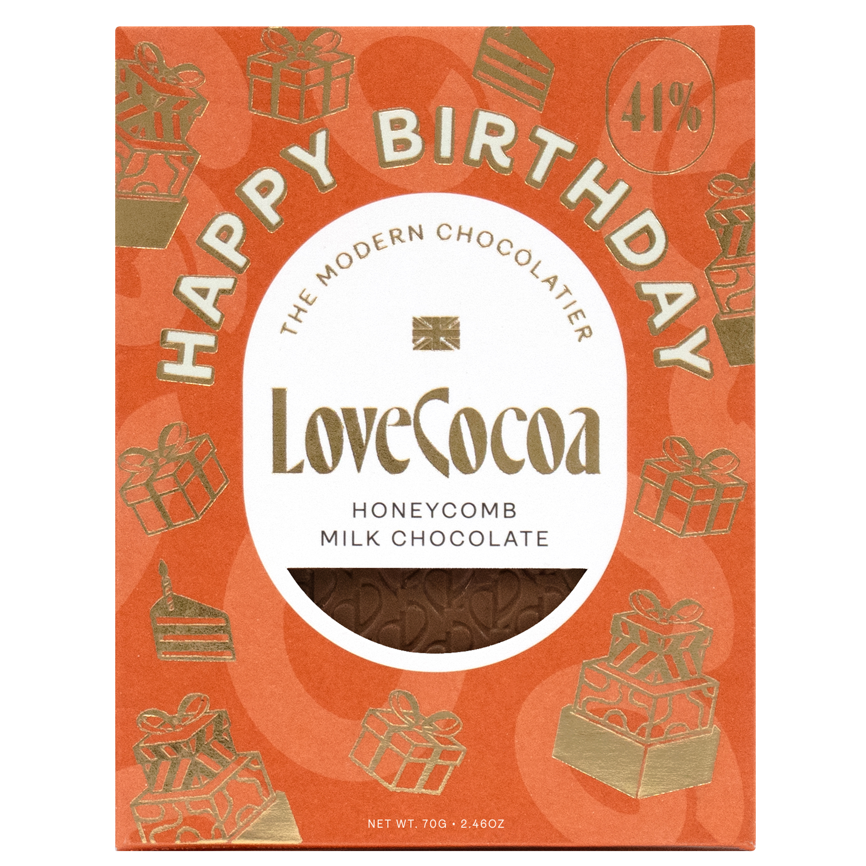 Milk Chocolate Honeycomb - Happy Birthday