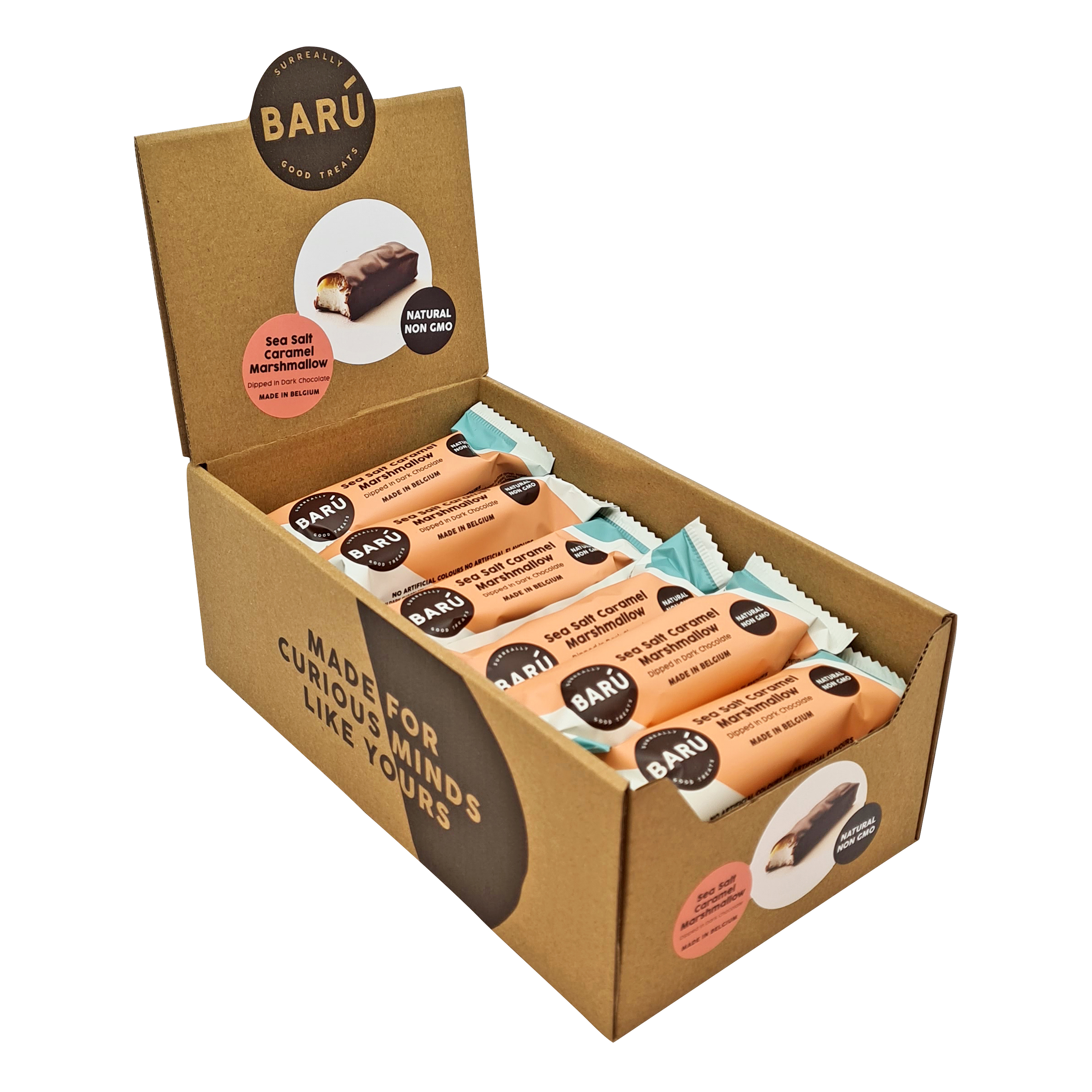 Dark Choc. Fluffy Marshmallow Bar Nutty Sea Salt