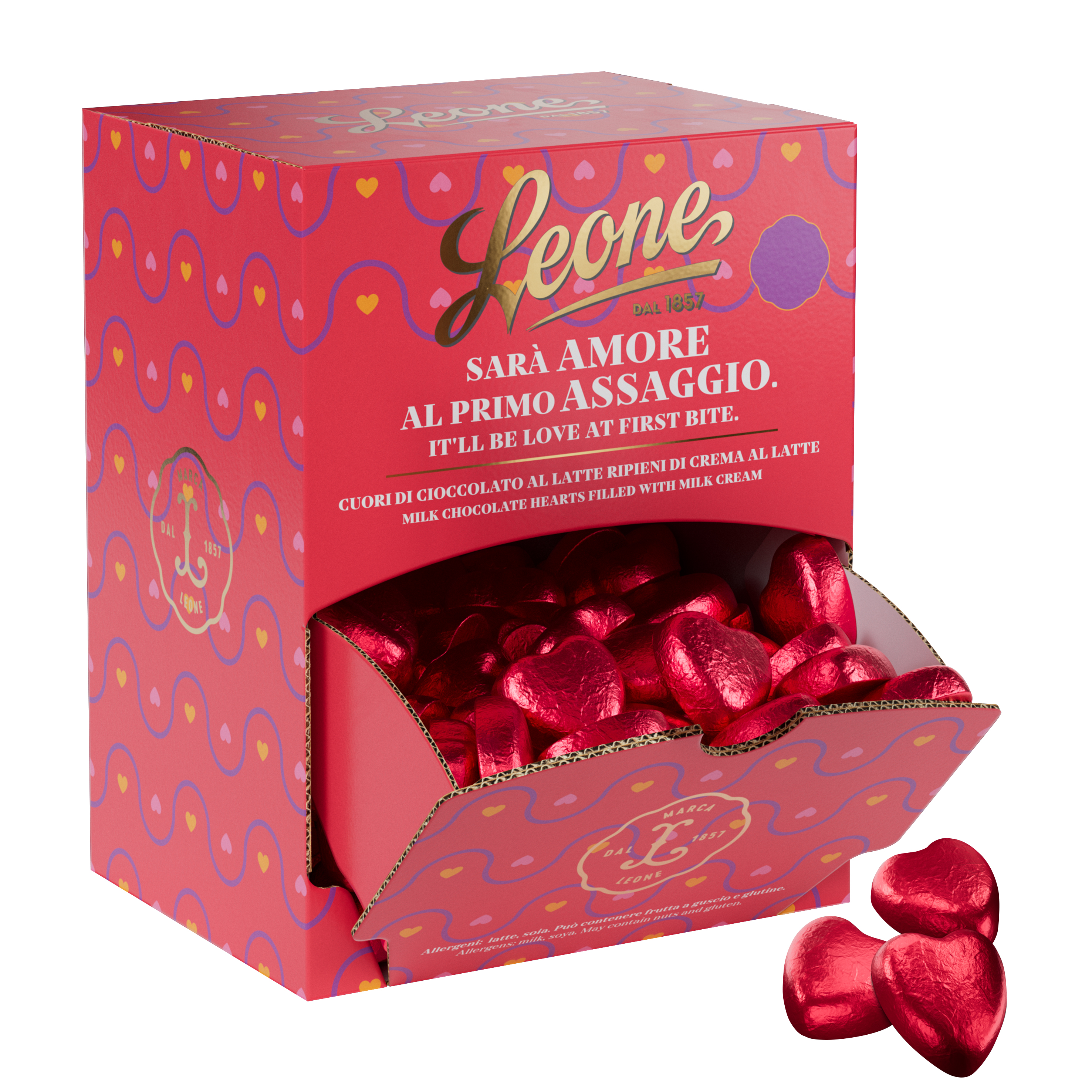 Chocolate Praline Hearts Staniol Milk